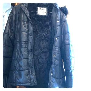 Justice winter coat with fur trim